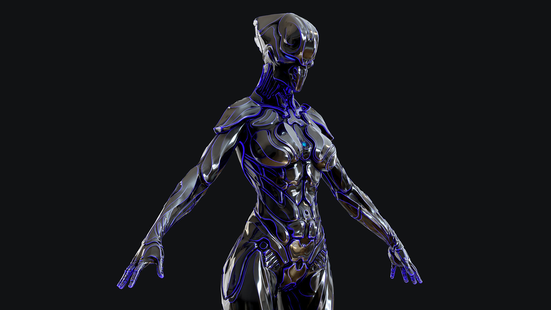 Sci-Fi Robot Low-poly 3D model_30