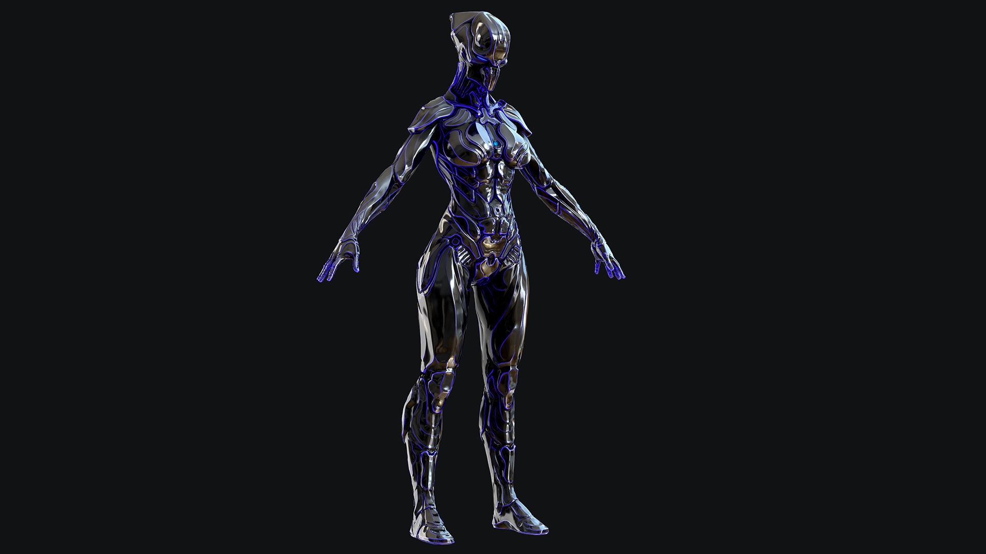 Sci-Fi Robot Low-poly 3D model_9