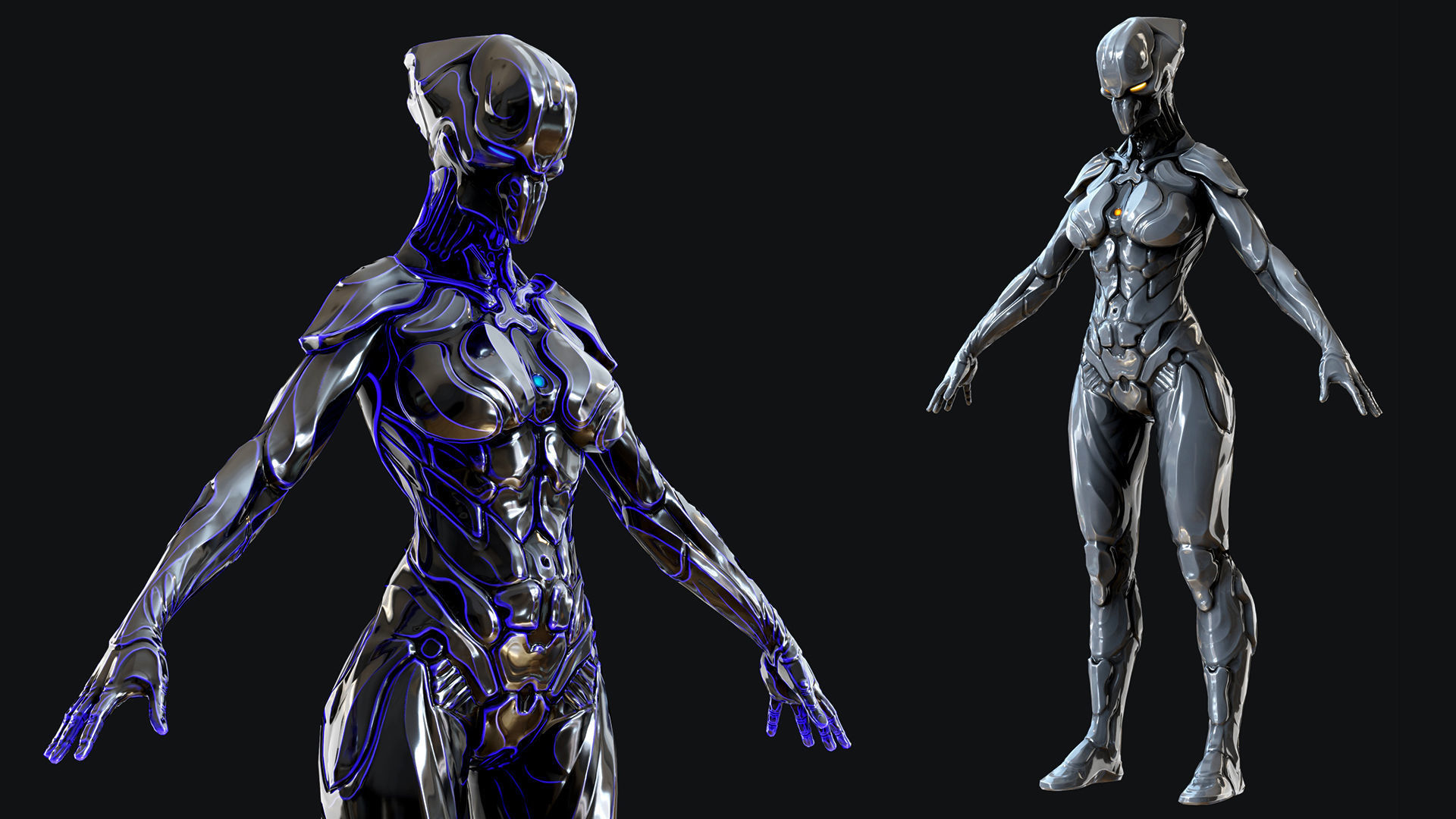 Sci-Fi Robot Low-poly 3D model_2