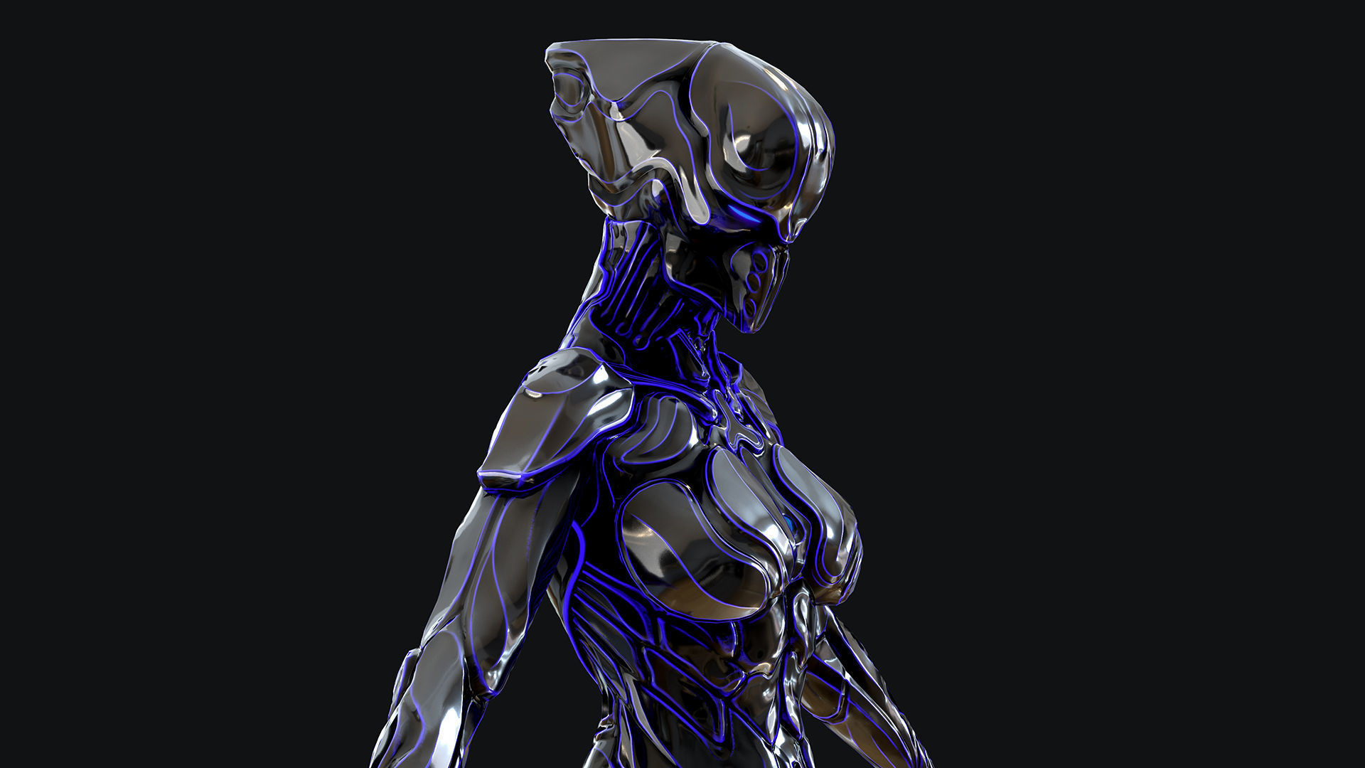 Sci-Fi Robot Low-poly 3D model_34