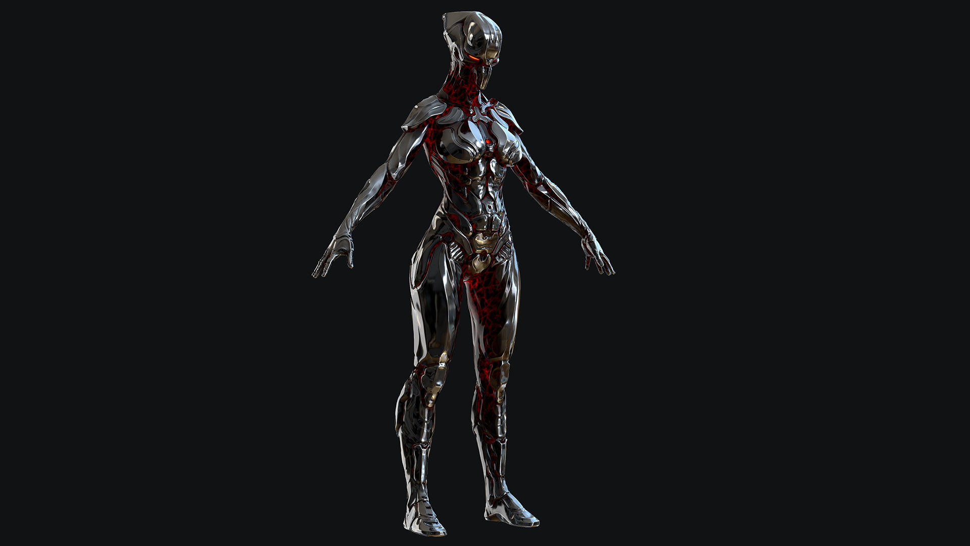 Sci-Fi Robot Low-poly 3D model_10