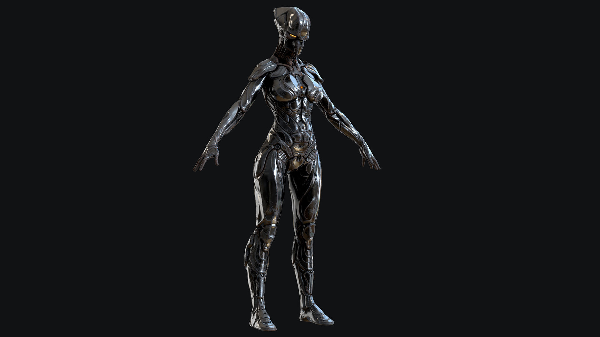 Sci-Fi Robot Low-poly 3D model_11