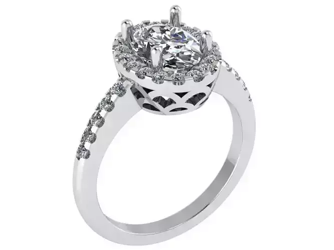 Oval Halo Diamond  Ring 0209