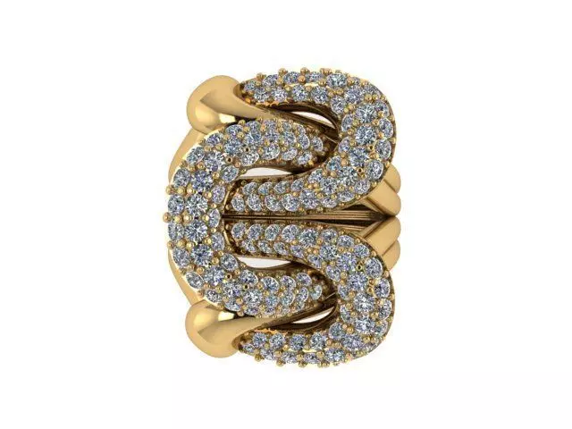 Knot Pave Ring 556 3D print model