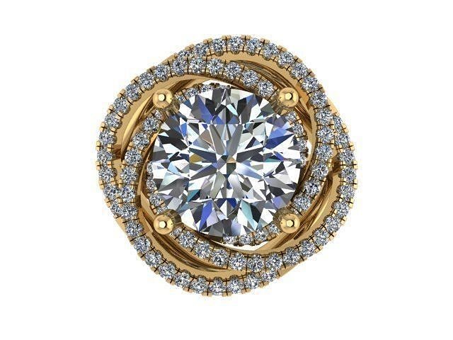 Round Diamond Spiral Ring 557 3D print model