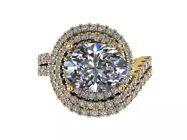 Oval Diamond Spiral Ring 558