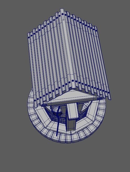 well PBR low-poly game ready water with moss Low-poly 3D model_19