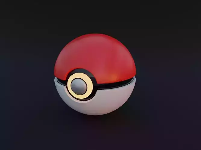 Pokeboll pokemon ball Low-poly 3D model