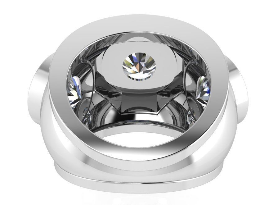 Hexagon Style Wide Ring 0222 3D print model_3