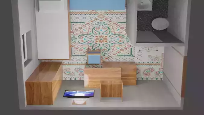 Room design  Low-poly 3D model