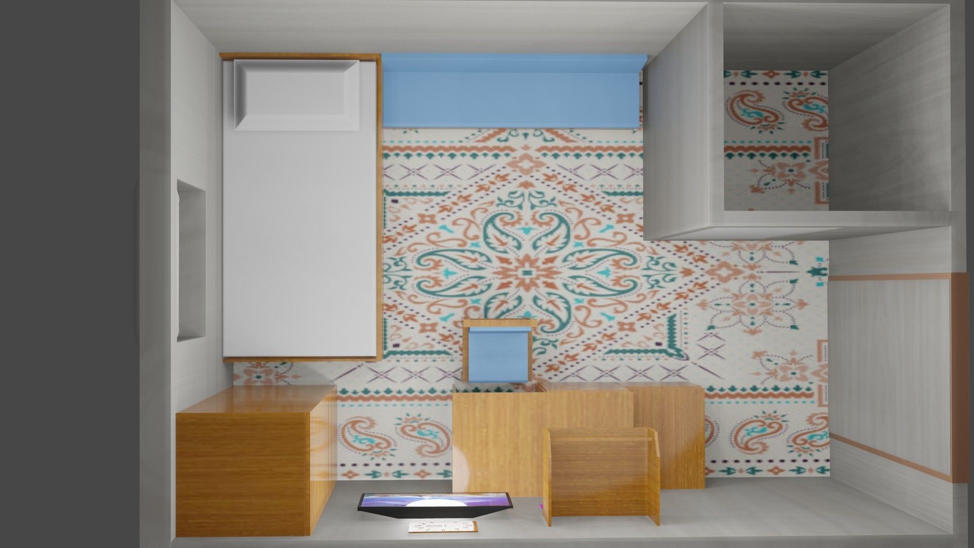 Room design  Low-poly 3D model_3