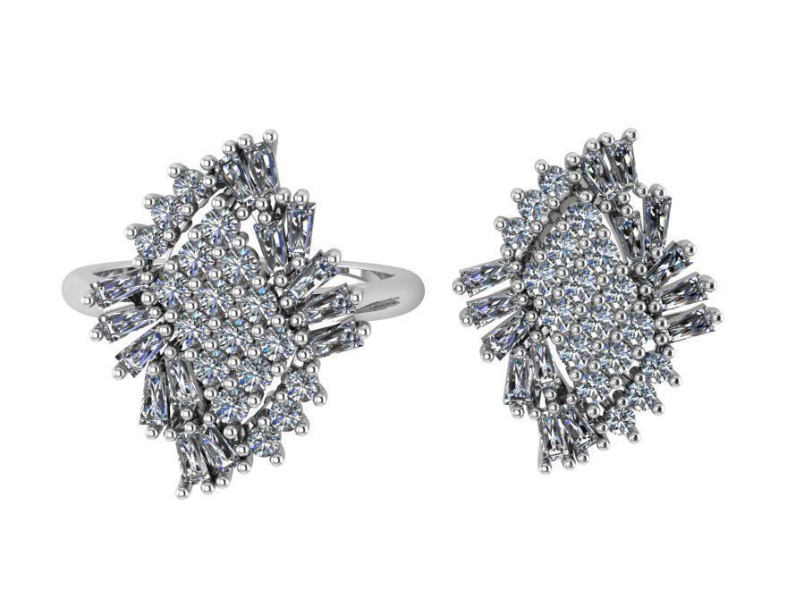 Pave Diamond Ring And Pendant 0223 3D print model_2