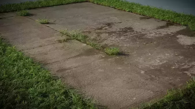 8ft by 12ft  Slab of Farm Pavement 3D model