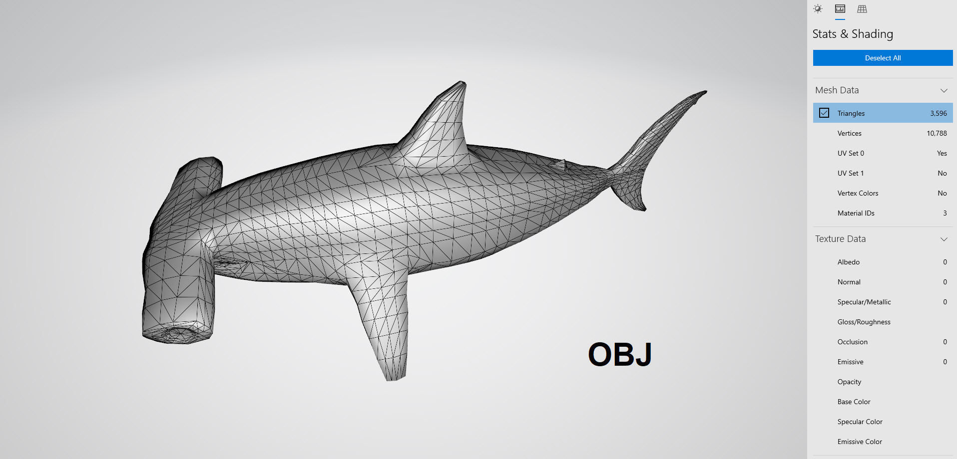 Hammerhead shark Low poly 3D model_9