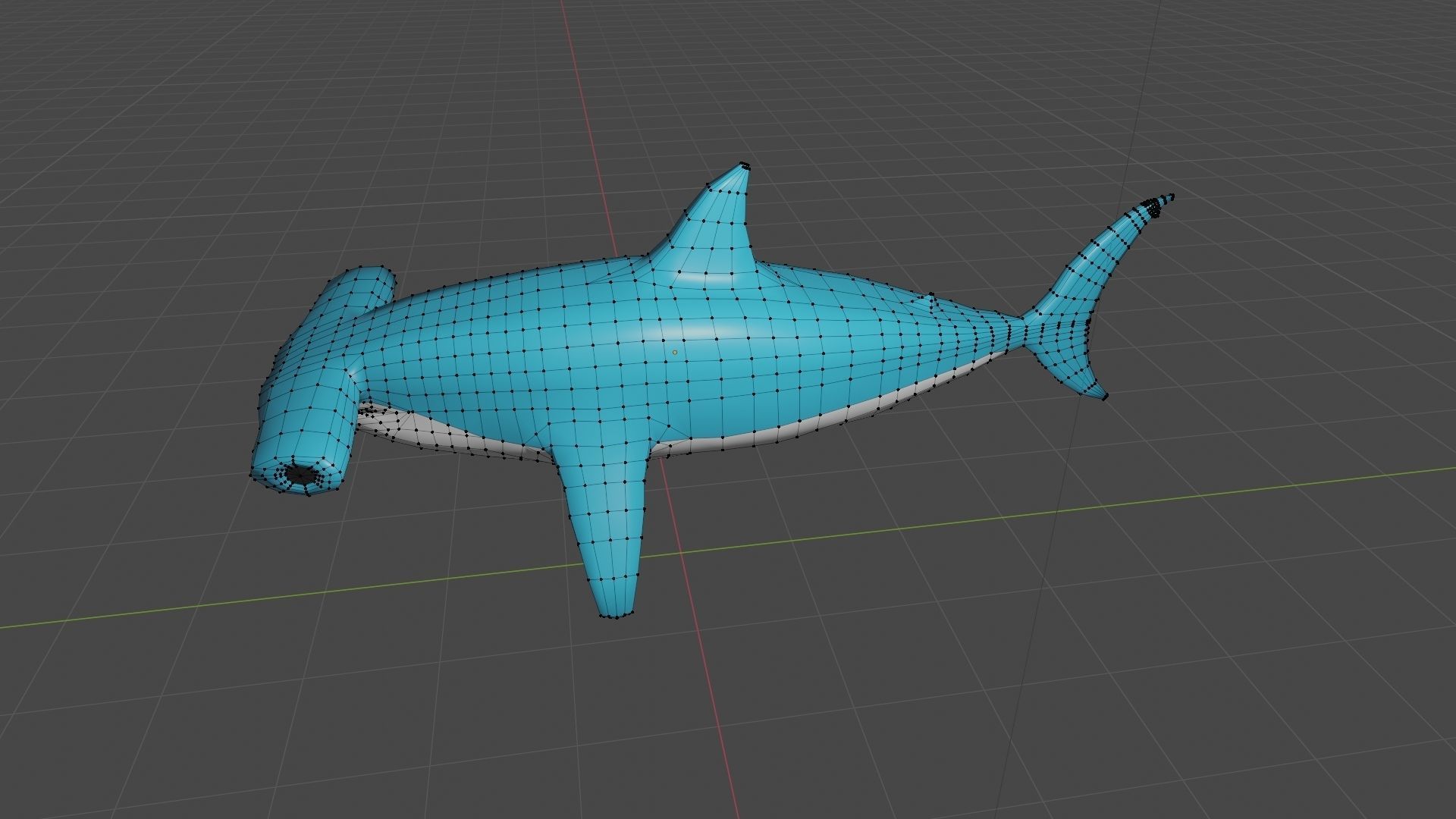Hammerhead shark Low poly 3D model_2