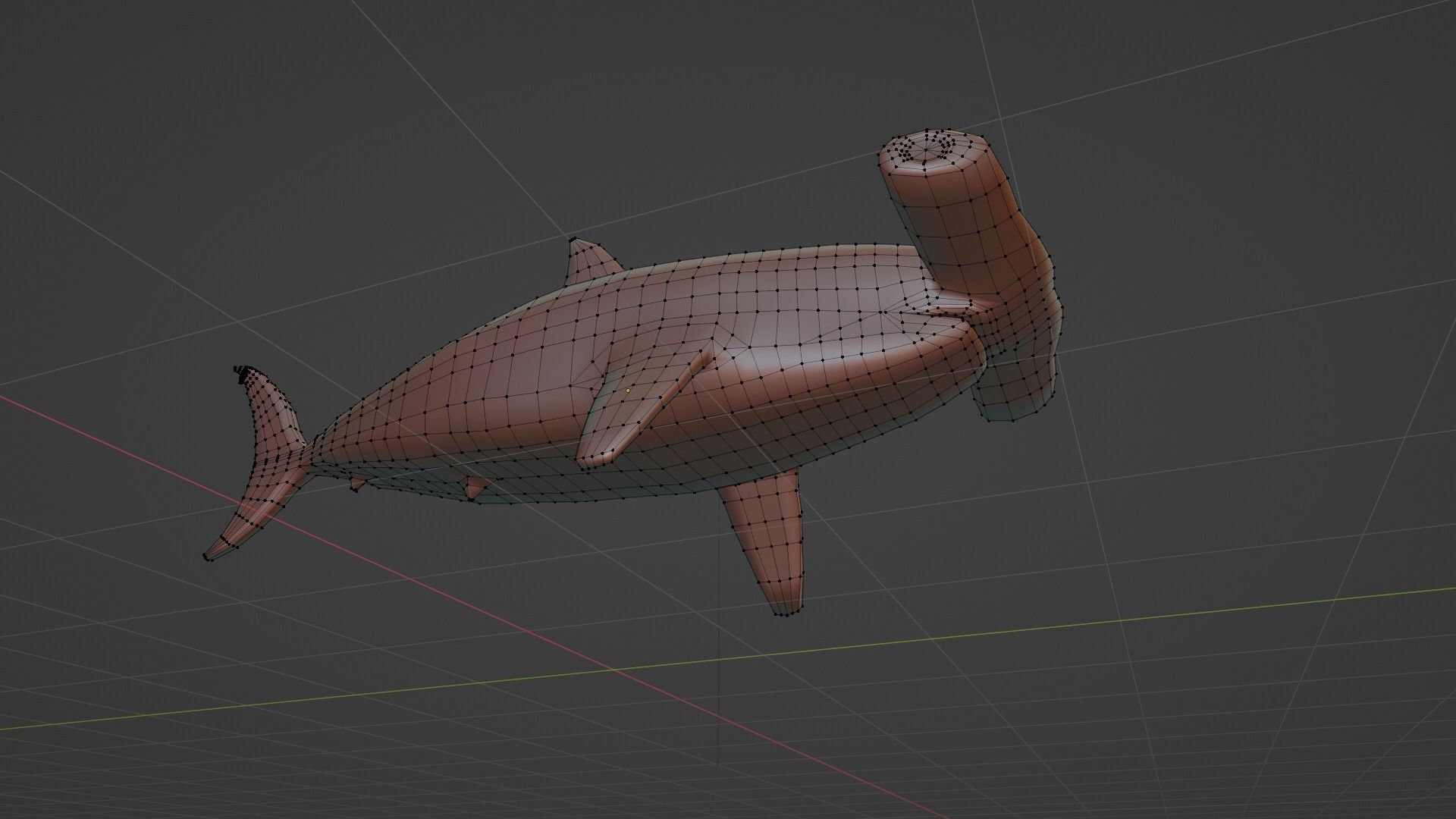 Hammerhead shark Low poly 3D model_6