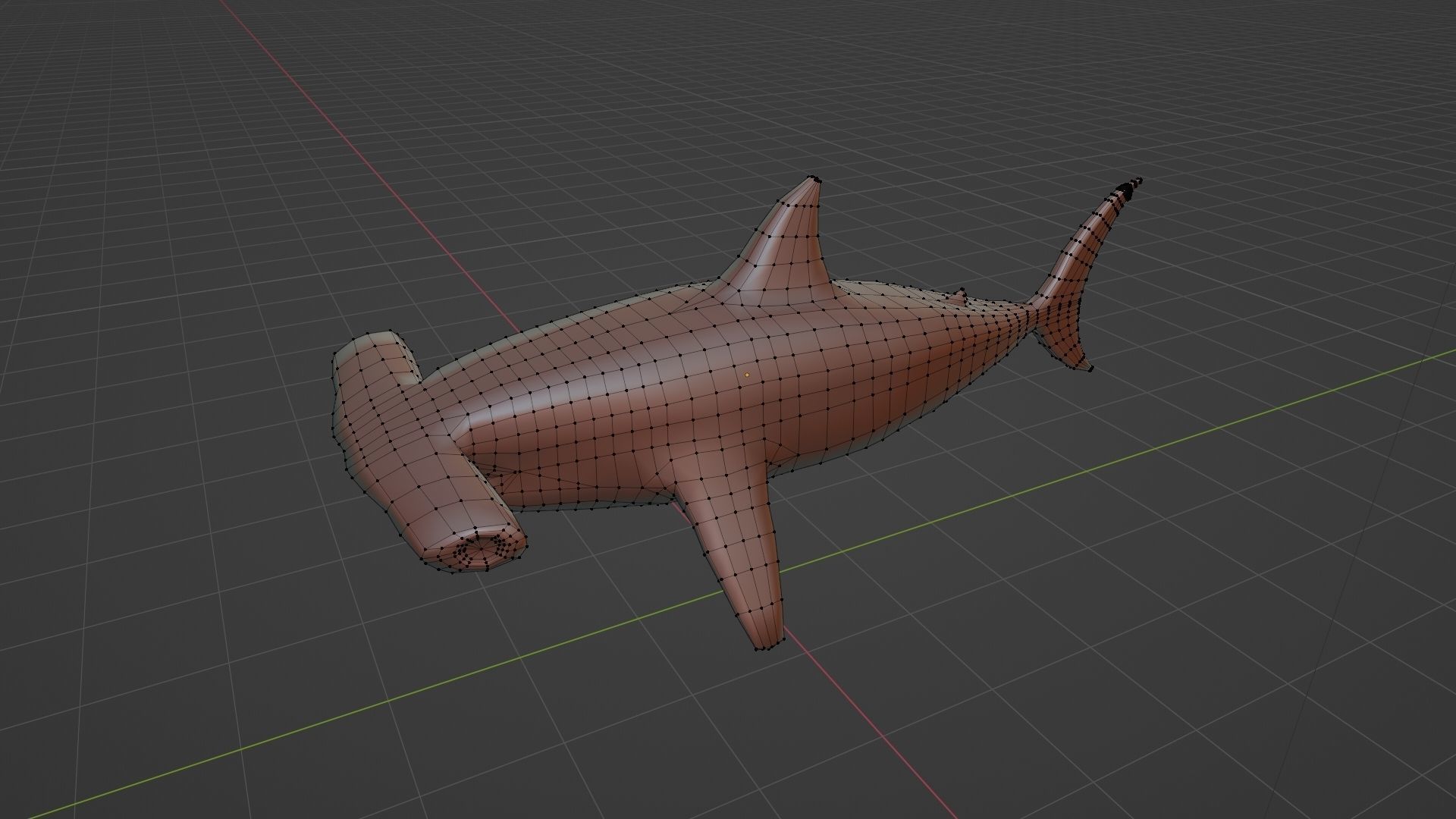 Hammerhead shark Low poly 3D model_5