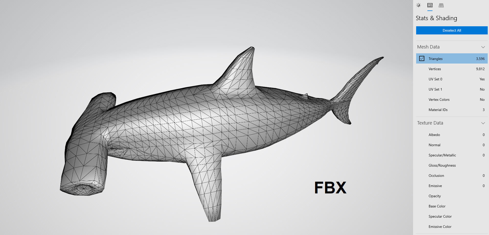 Hammerhead shark Low poly 3D model_8