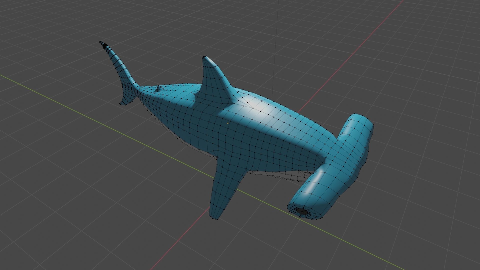Hammerhead shark Low poly 3D model_3