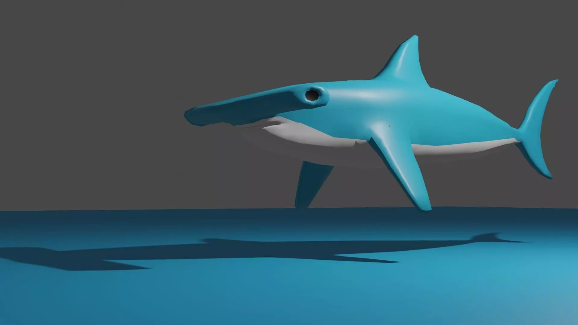Hammerhead shark Low poly 3D model_0