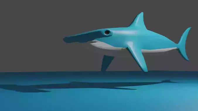 Hammerhead shark Low poly 3D model