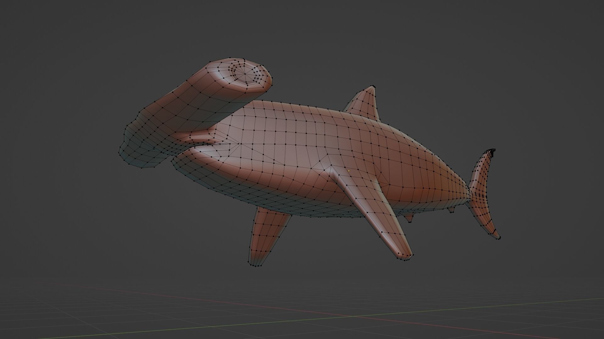 Hammerhead shark Low poly 3D model_7