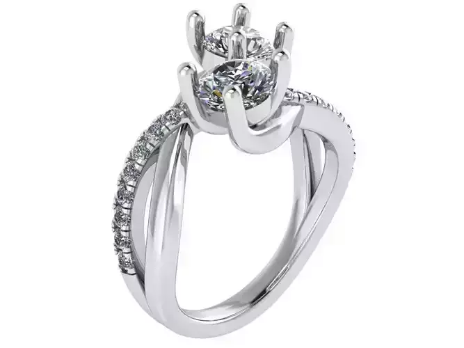 Round Diamond Twisted Ring 0227