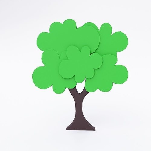 Tree 3d model paper Low-poly 3D model