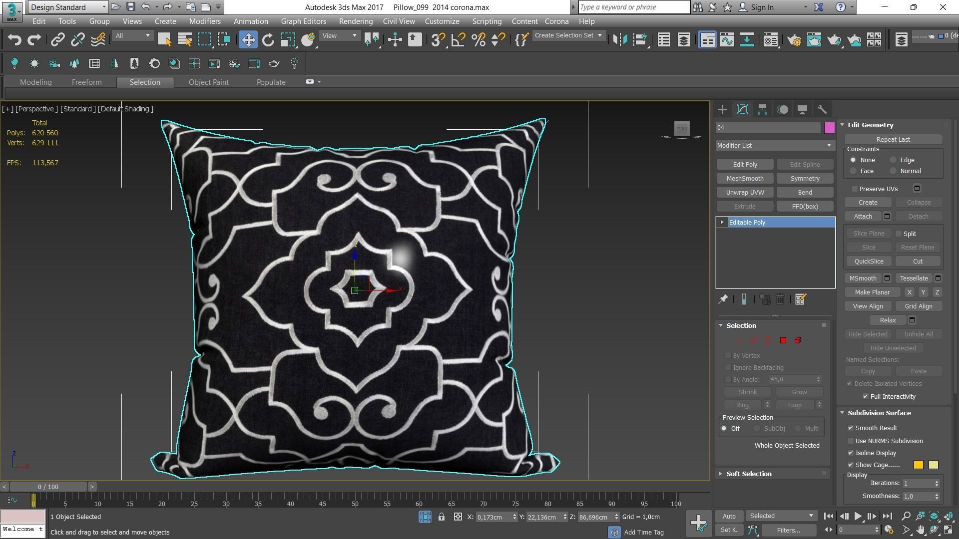 Decorative pillows Houzz set 99 3D model_13