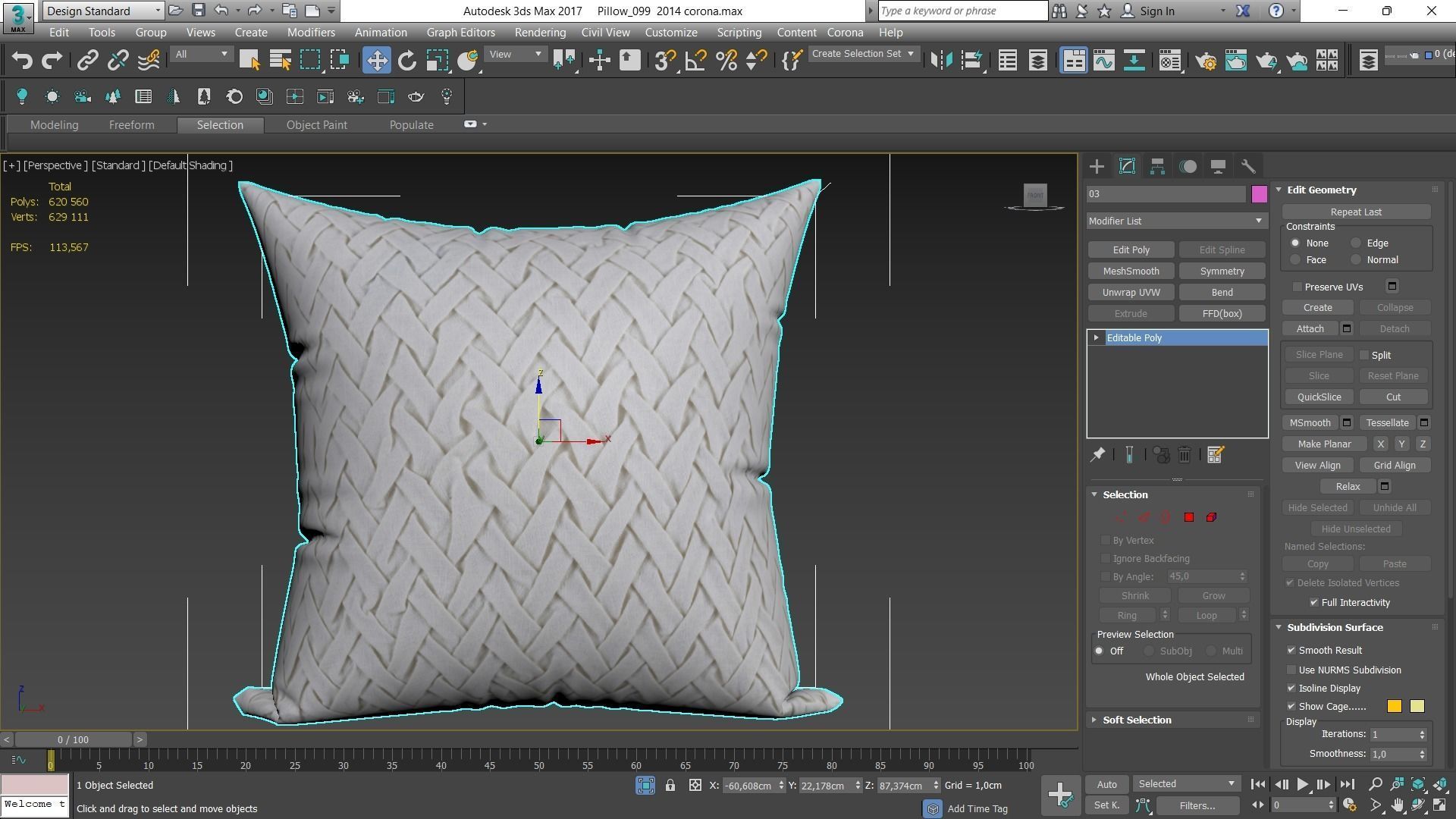 Decorative pillows Houzz set 99 3D model_11