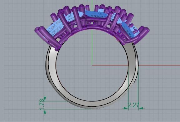 Diamond Bypass Ring 566 3D print model_5