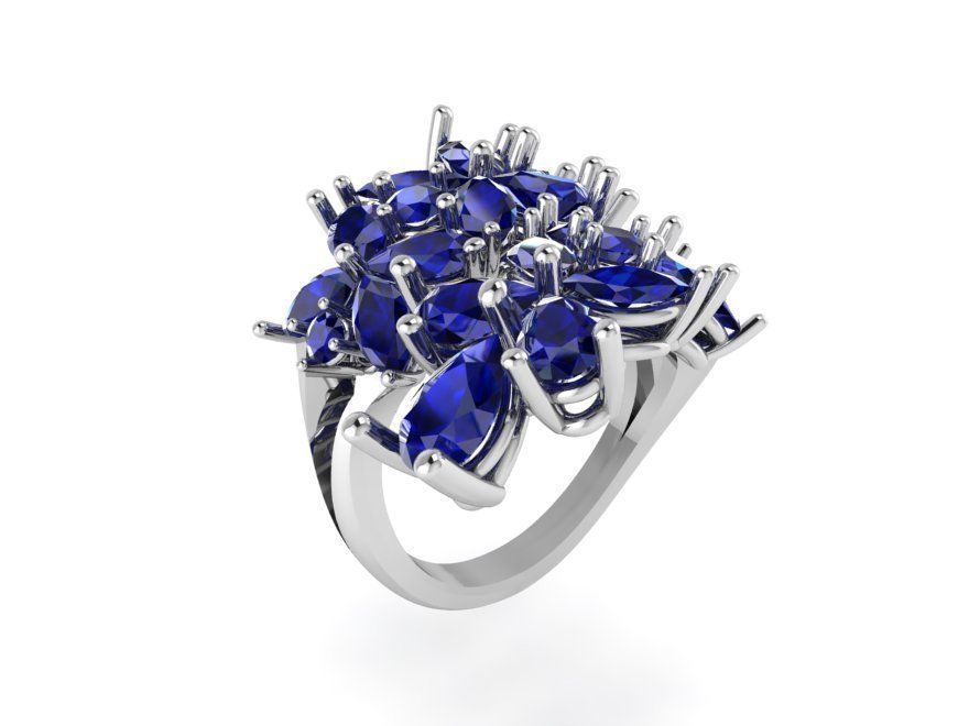 Diamond Bypass Ring 566 3D print model_3