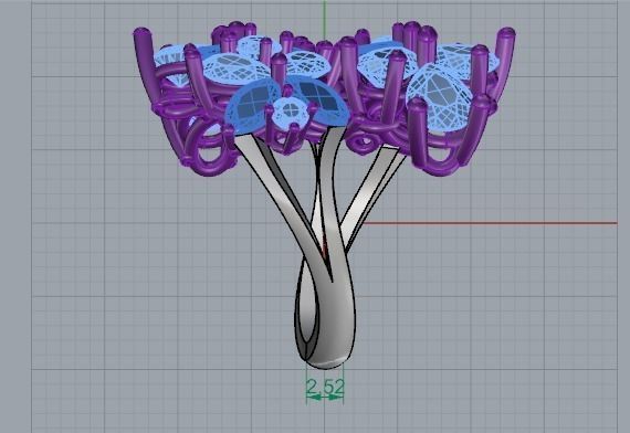 Diamond Bypass Ring 566 3D print model_6