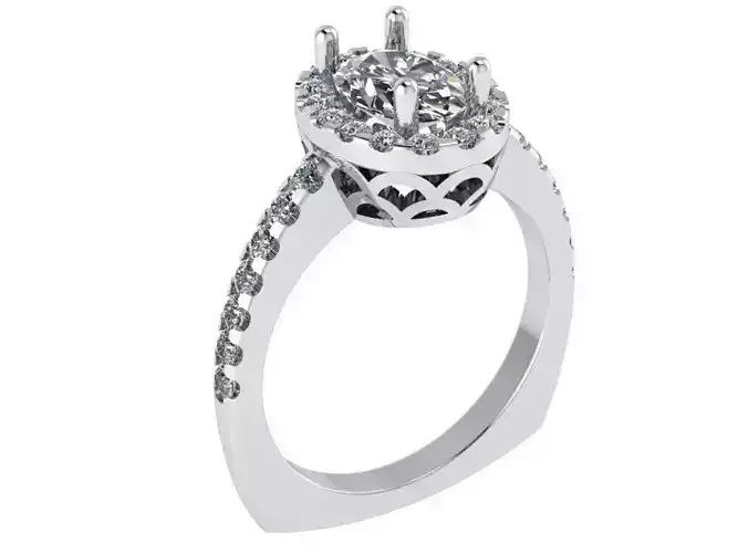 Oval Halo Euro Shank Ring 0234