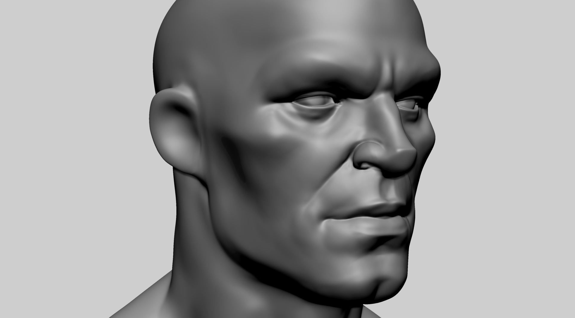 Stylized Male Head C 3D model_12