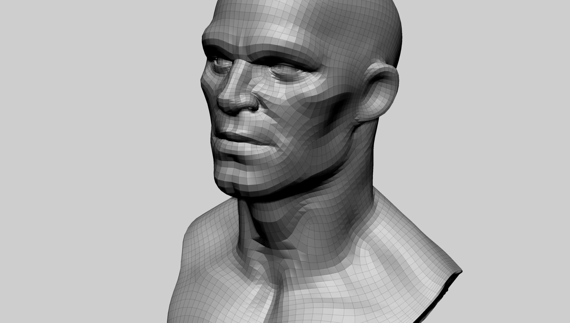 Stylized Male Head C 3D model_11