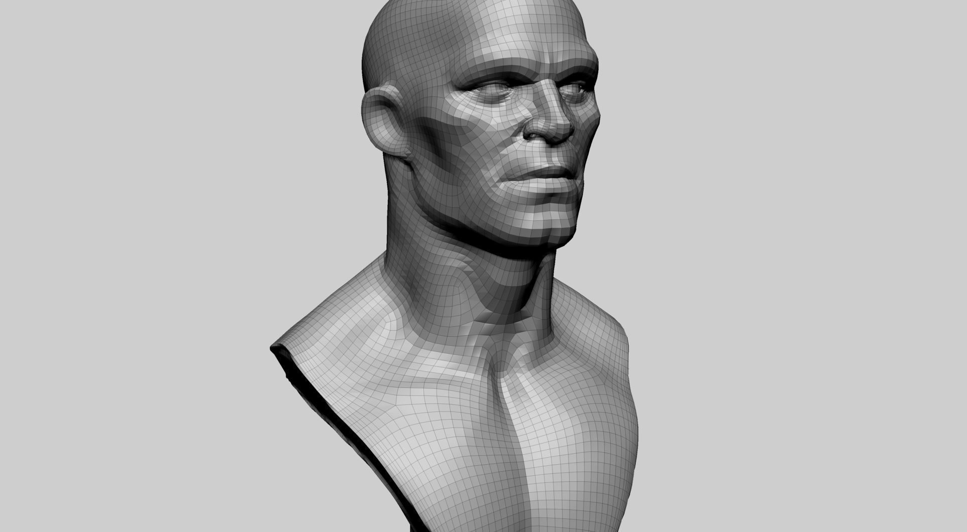 Stylized Male Head C 3D model_10