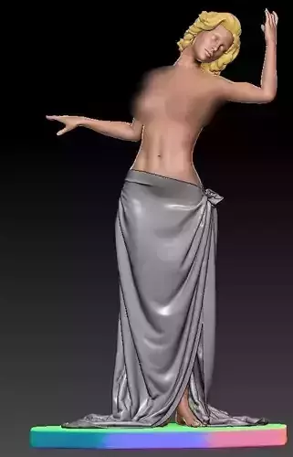 NAKED GIRL ON DRESS STATUE 2