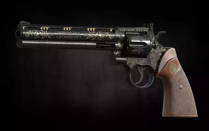 Python 357 low poly game ready