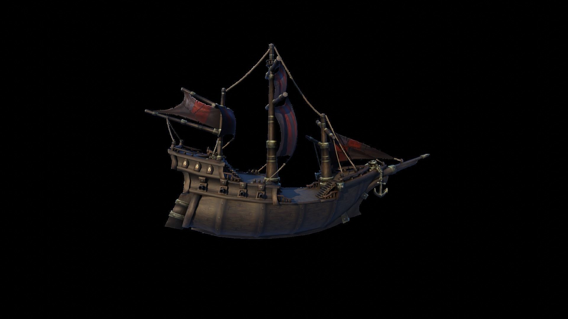 WOW Pirate Ship 3D model_16