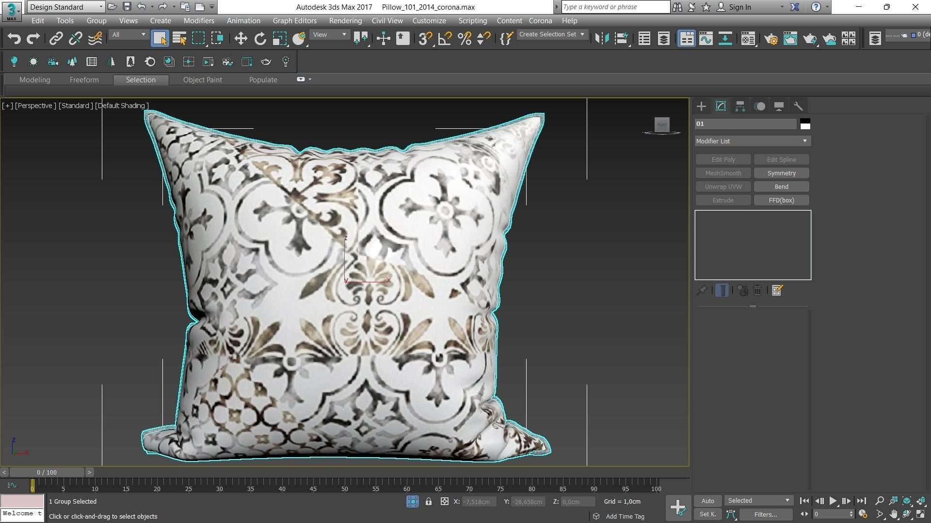 Decorative pillows Houzz set 101 3D model_2