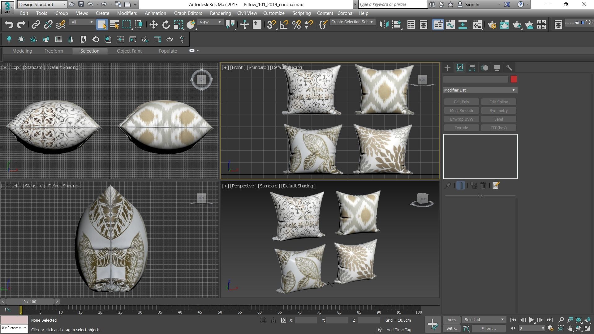 Decorative pillows Houzz set 101 3D model_11