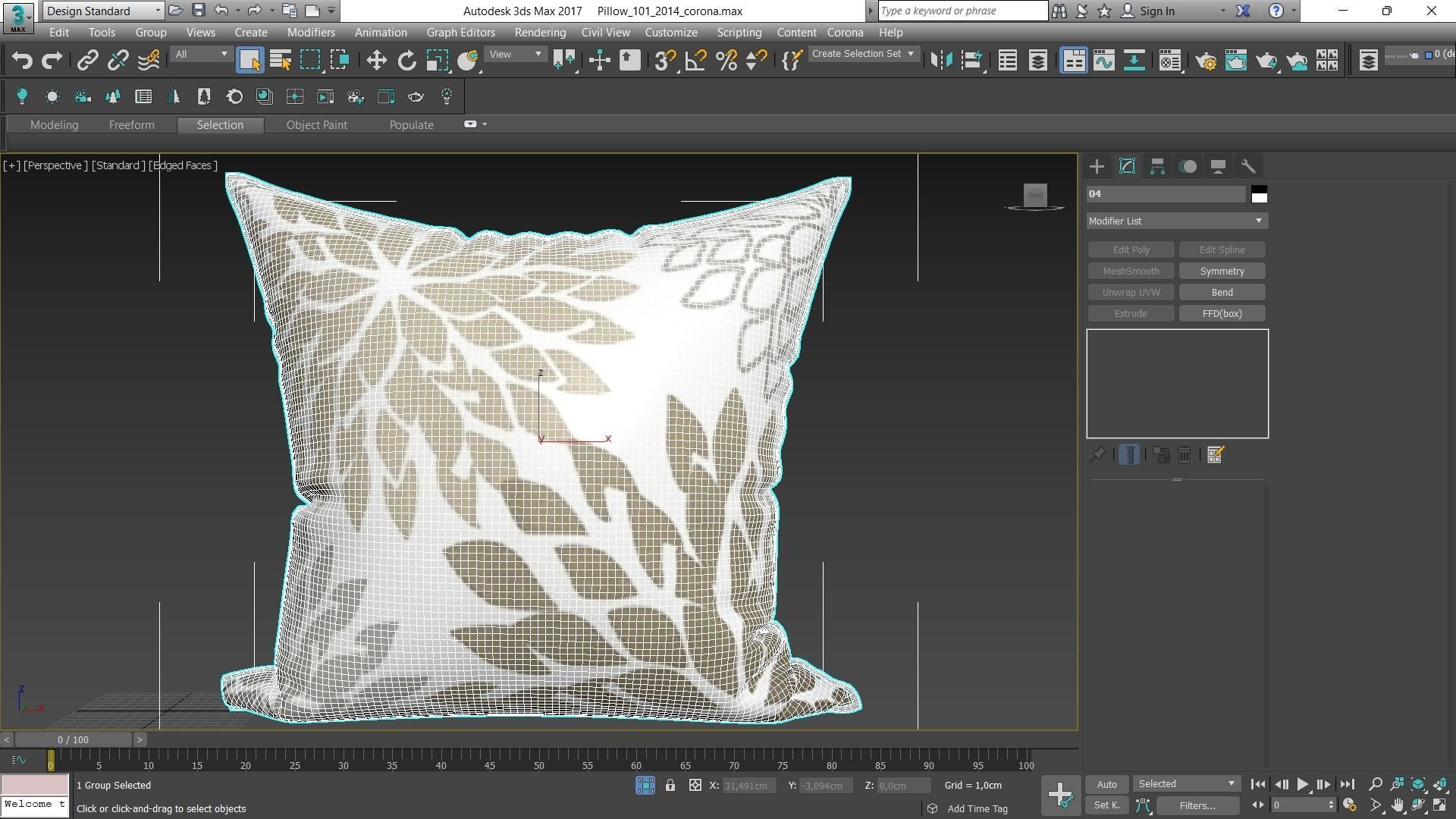 Decorative pillows Houzz set 101 3D model_9