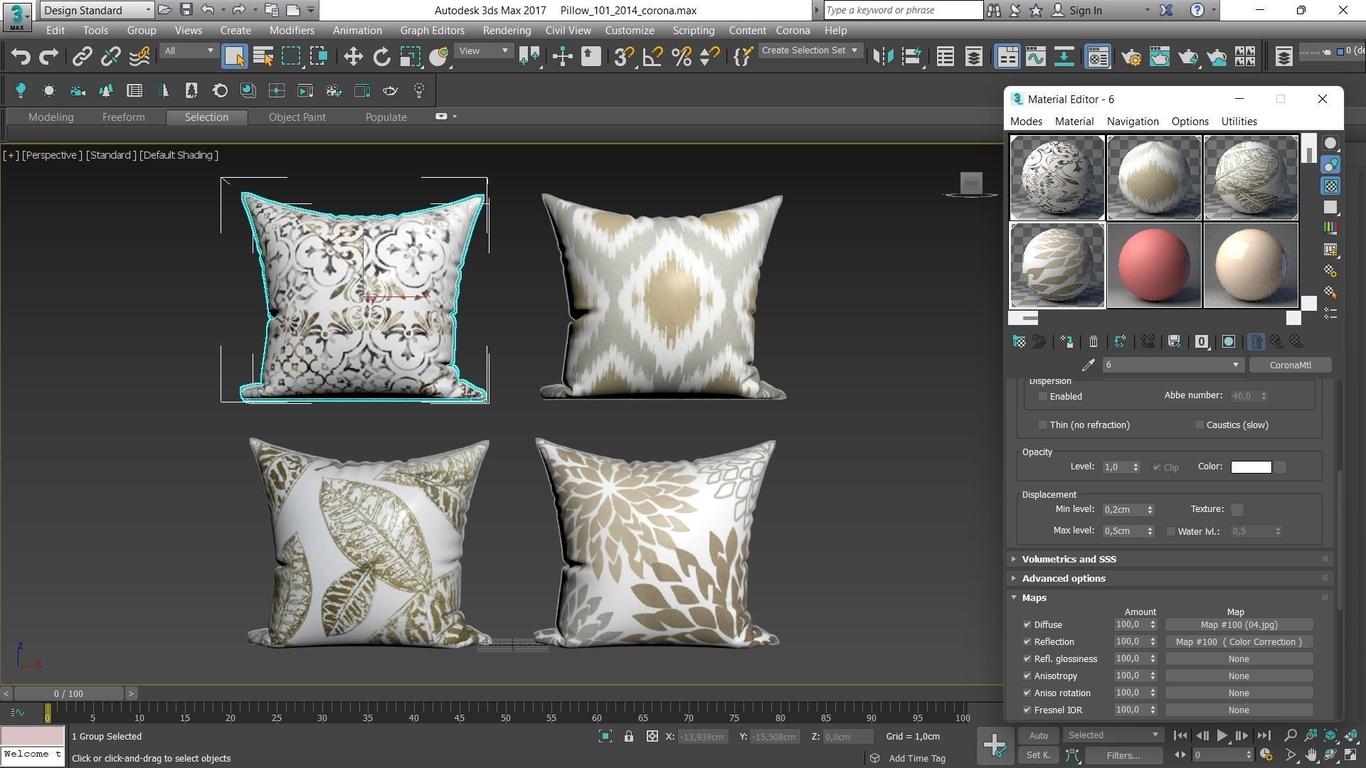 Decorative pillows Houzz set 101 3D model_10