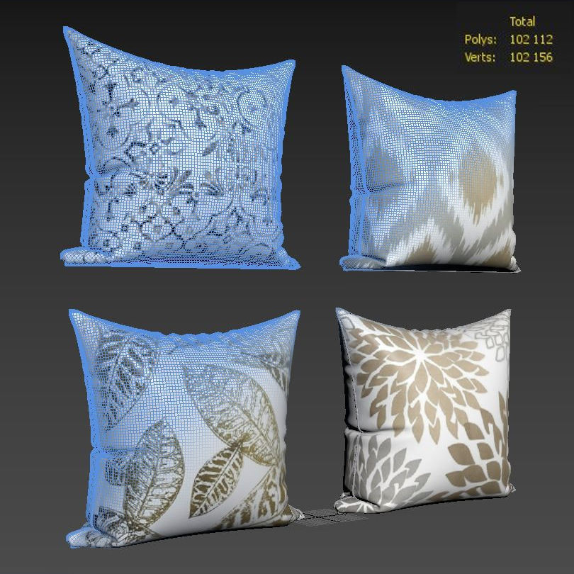 Decorative pillows Houzz set 101 3D model_18
