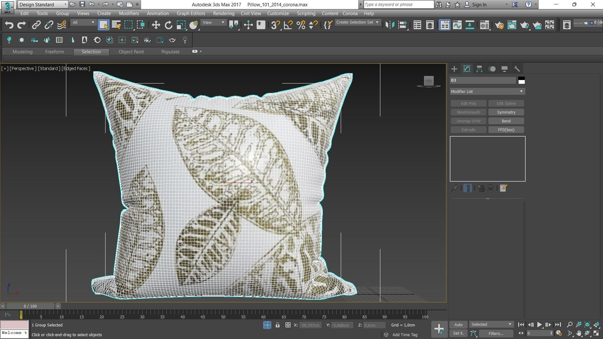 Decorative pillows Houzz set 101 3D model_7