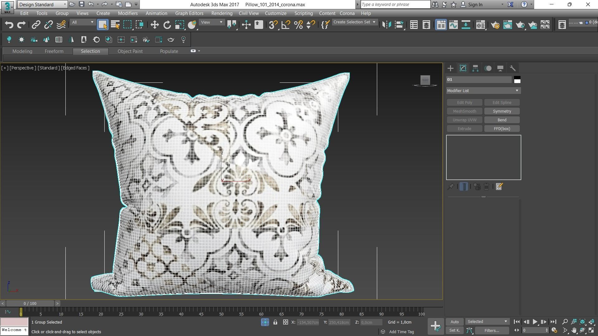 Decorative pillows Houzz set 101 3D model_3