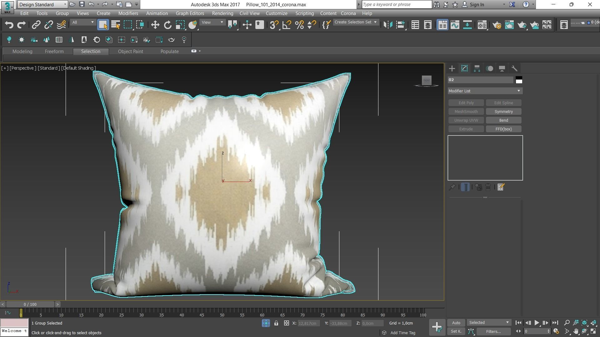 Decorative pillows Houzz set 101 3D model_4