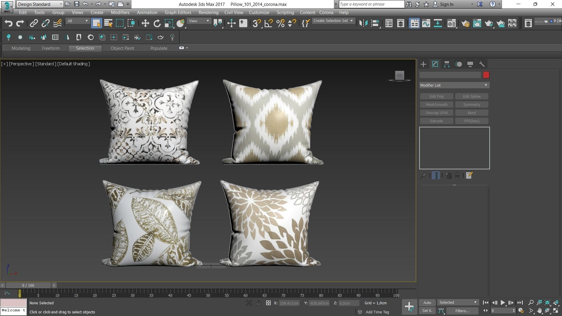 Decorative pillows Houzz set 101 3D model_15