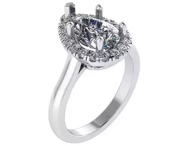 Pear Halo Ring 0243